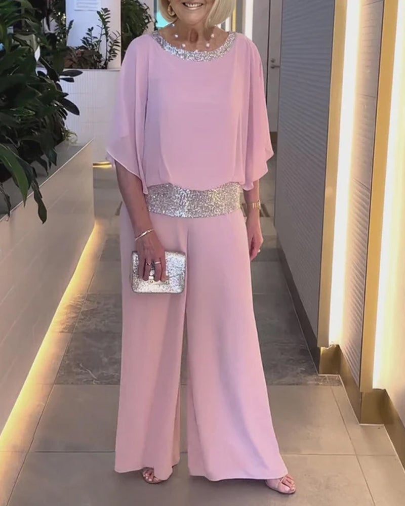 commsmarket-🔥Big Sales - 49%💃 Sequined Colorblock Elegant Two-piece Set