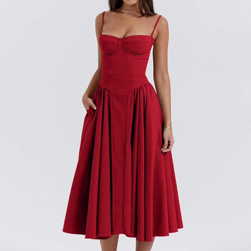 Corset Sleeveless Midi Dress