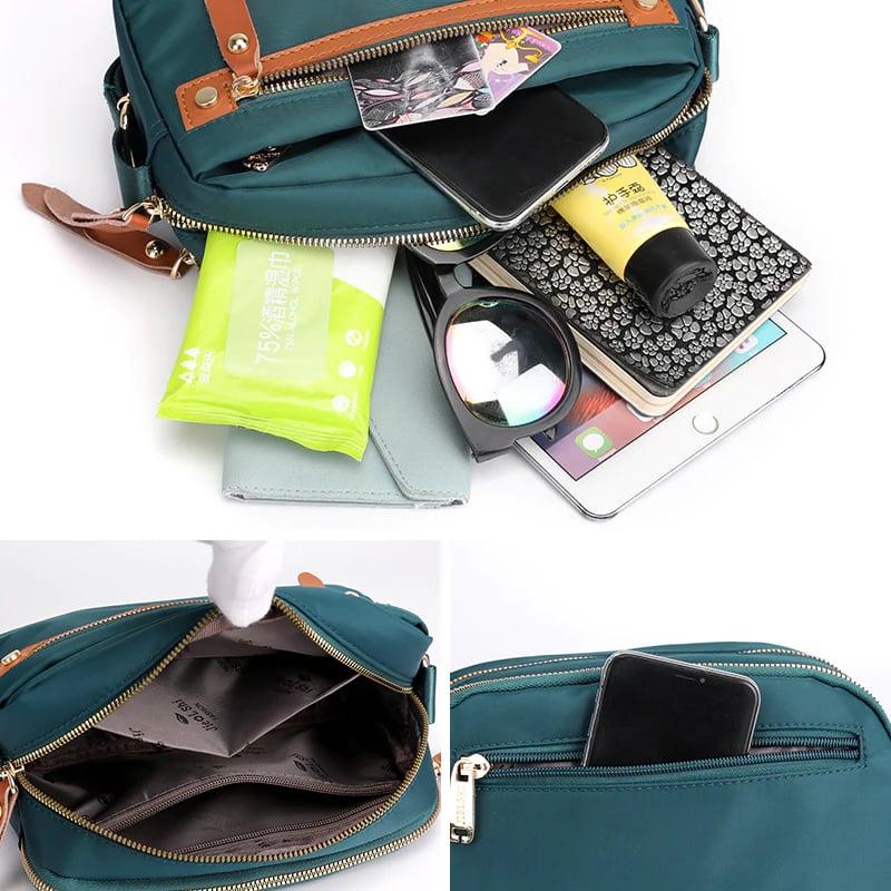 Solid Color Casual Travel Nylon Shoulder Bag