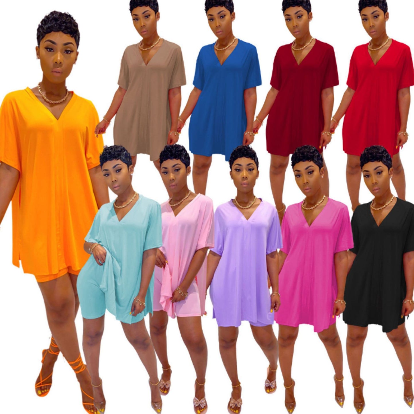 commsmarket- Promotion🔥49% OFF💃💃2024 V-Neck Dress & Shorts Set🔥