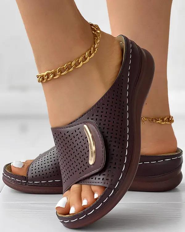 commsmarket-π₯ 60% OFF β Peep Toe Hollow Out Orthopedic Slippers