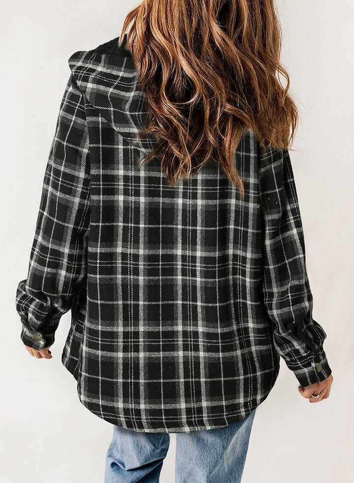 š»Plush Check Print Hooded Coat š„Buy 2 Free Shipping!!!