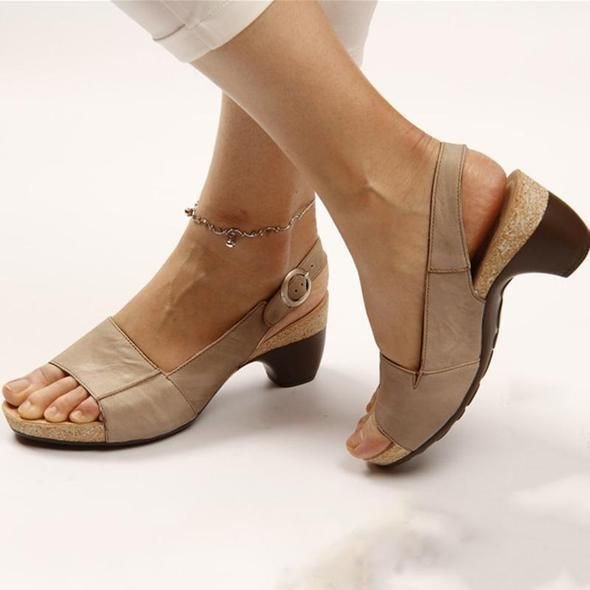 commsmarket-Comfortable Elegant Low Chunky Heel Shoes