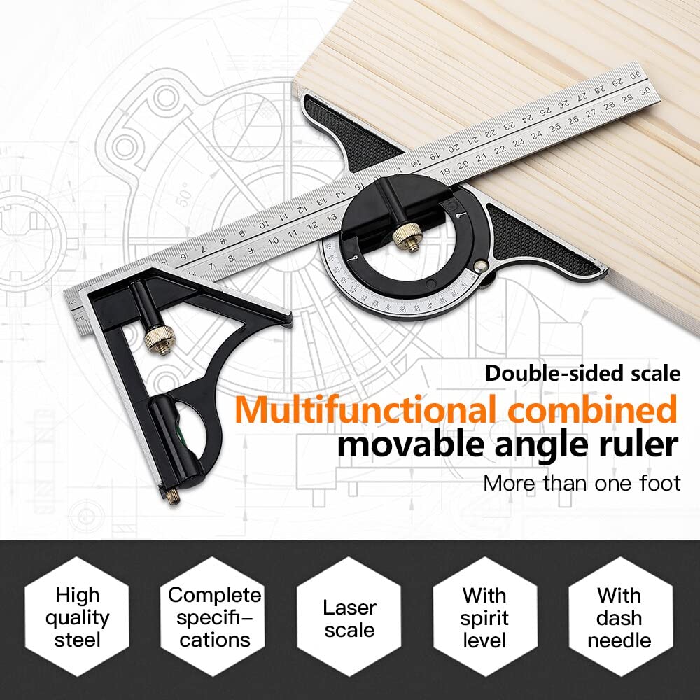 commsmarket-Multifunctional Combination of Movable Angle Ruler Set
