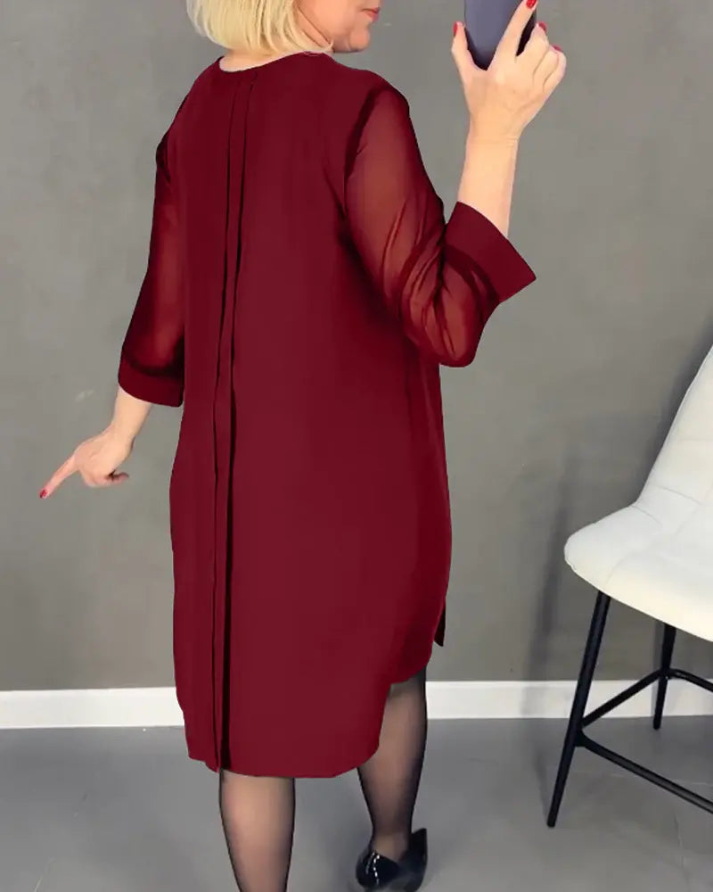 commsmarket-New Straight Medium Sleeve Dress