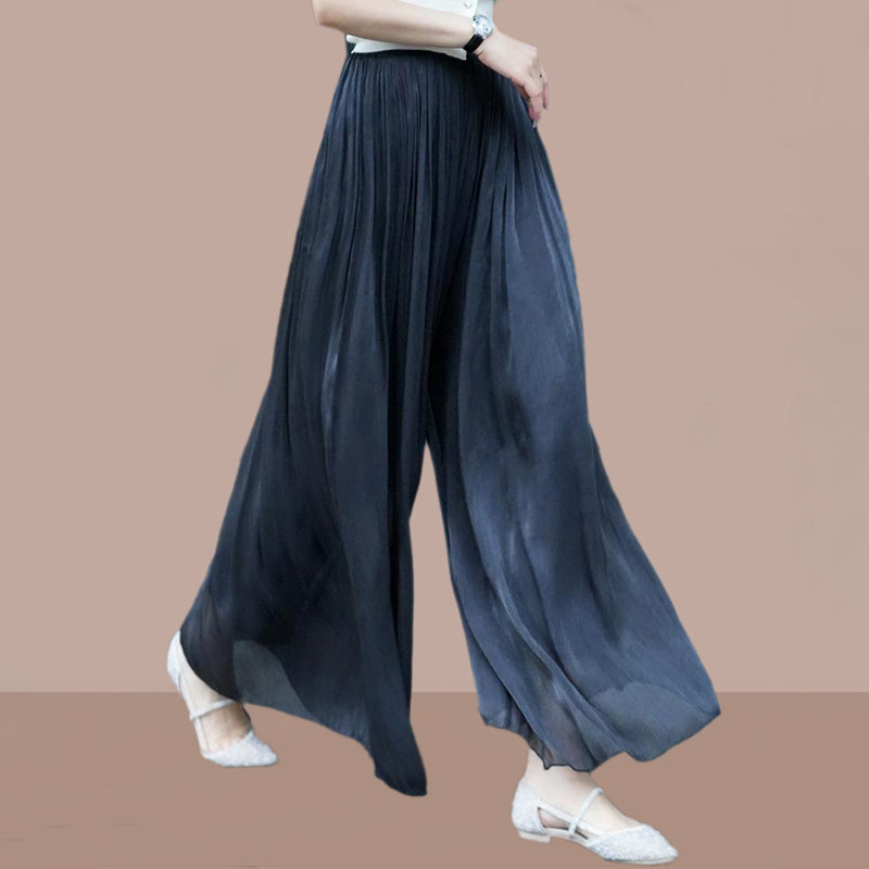 commsmarket-👗Glazed Ice Silk Floor-Length Wide-Leg Culottes