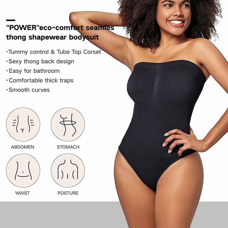 commsmarket-Bodysuit Shapewear with Removable Strap