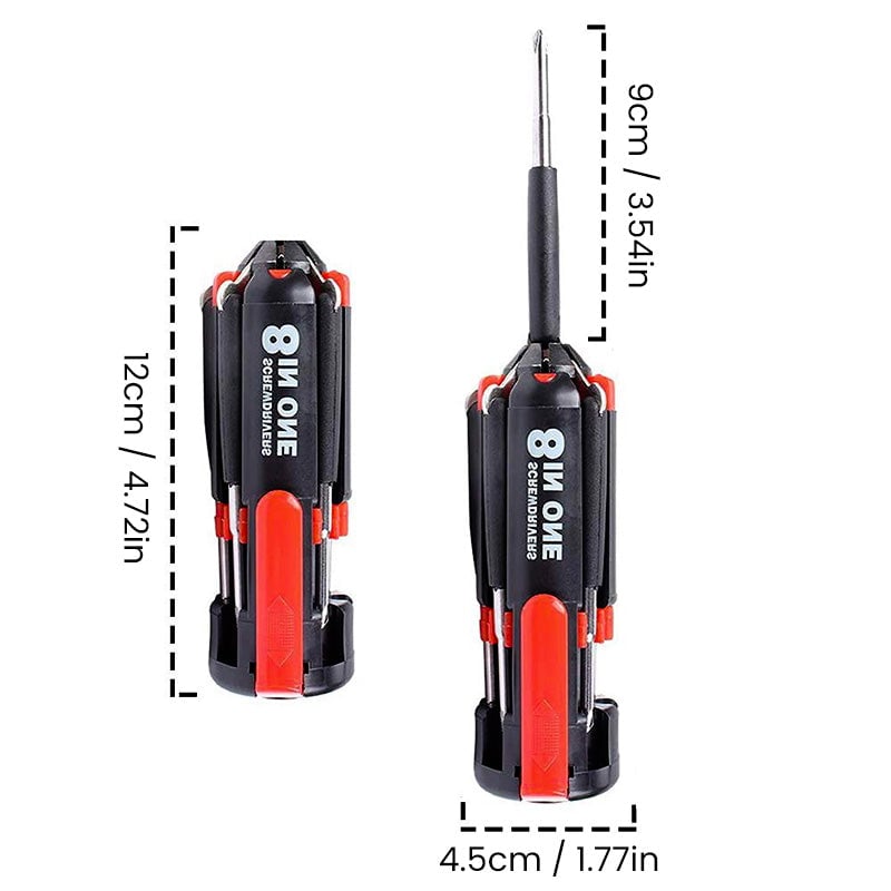 commsmarket-8 Screwdrivers in 1 Tool with Worklight and Flashlight