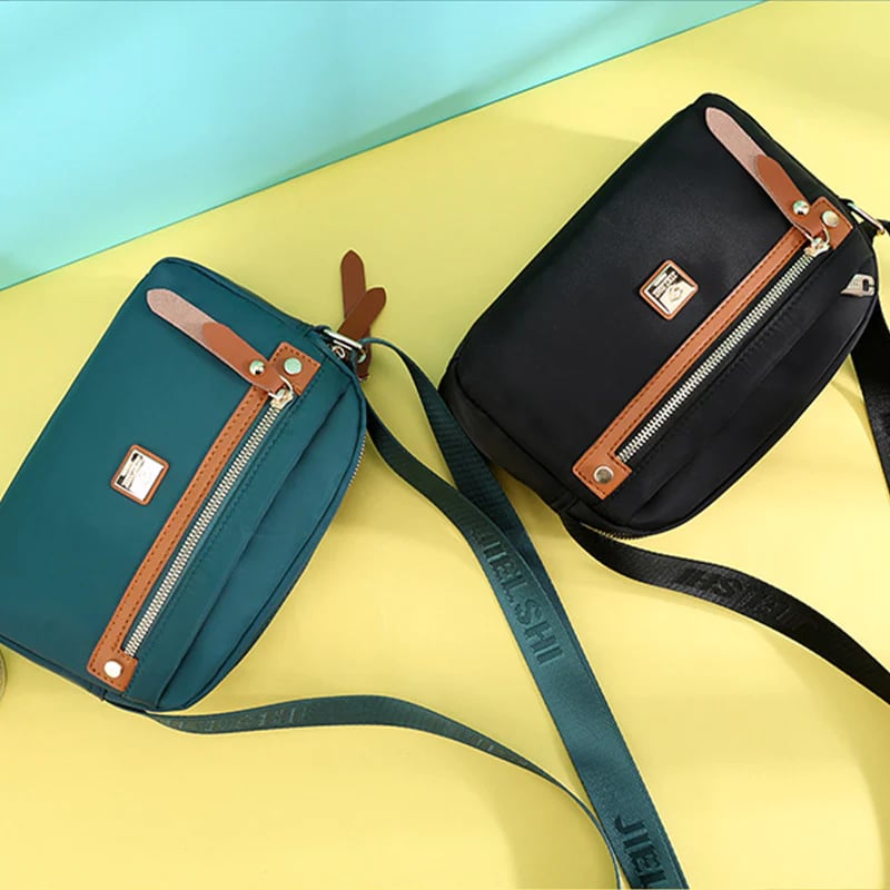 Solid Color Casual Travel Nylon Shoulder Bag