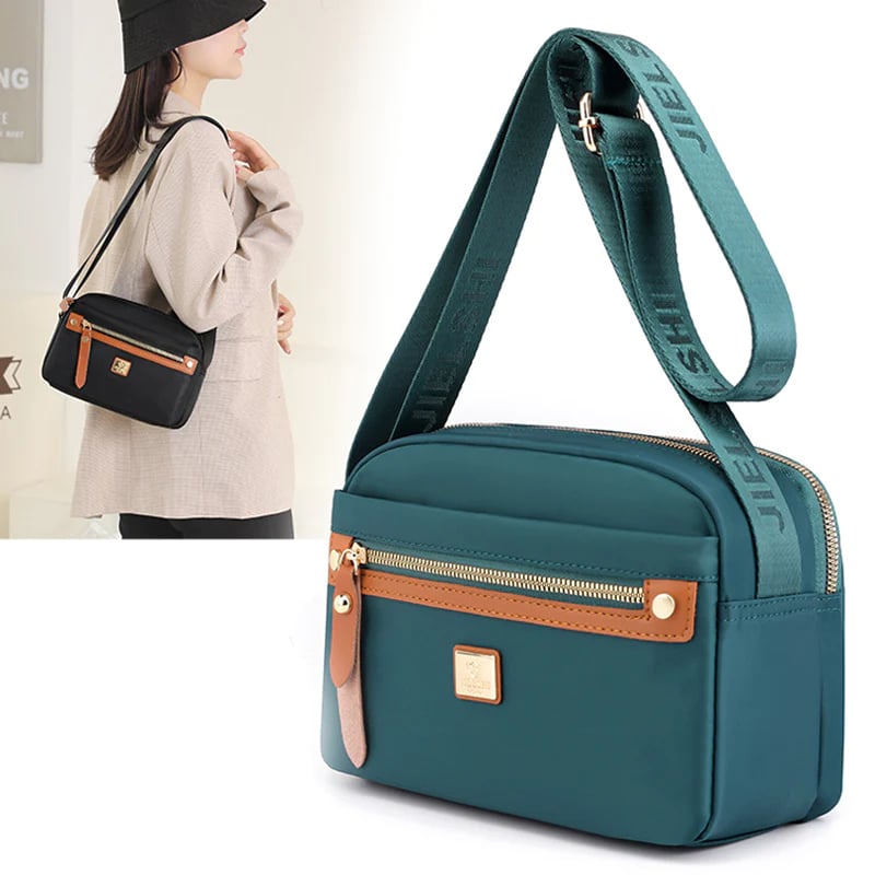 Solid Color Casual Travel Nylon Shoulder Bag