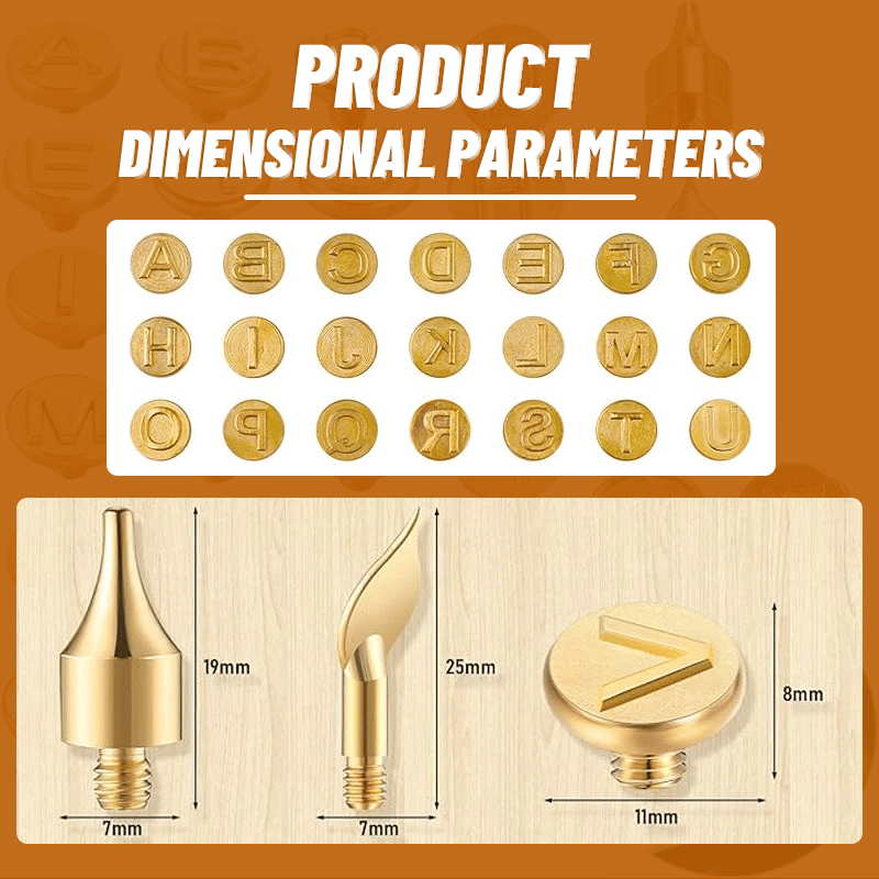 commsmarket-🎁26 Letters Copper Mold —DIY Wood Burning/Carving Set