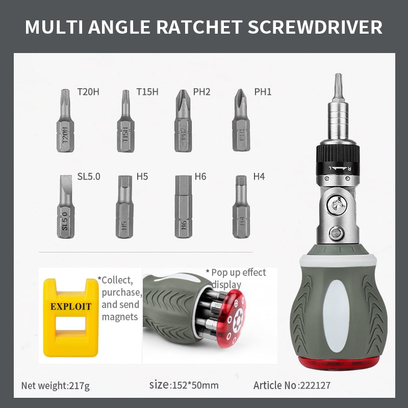 commsmarket-13 In 1 Mini Ratcheting Screwdriver Kit