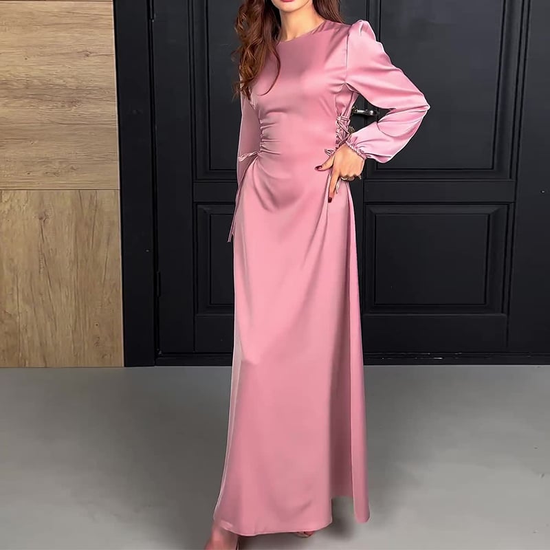 commsmarket-French Elegant Soft Elastic Cuff Long Dress