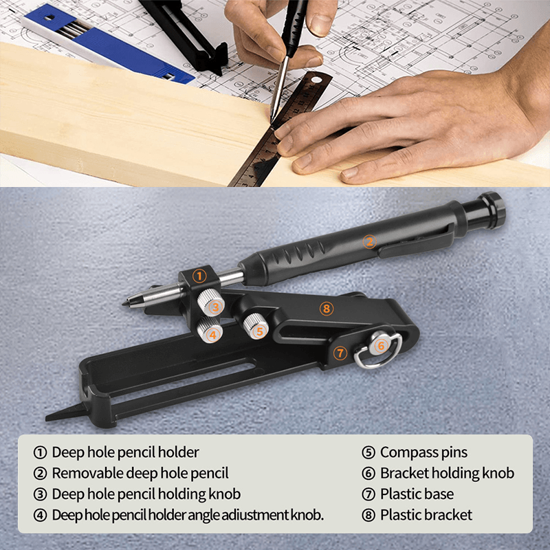 commsmarket-Crayon de Construction Multifonctionnel Outil De -Scriber Tool