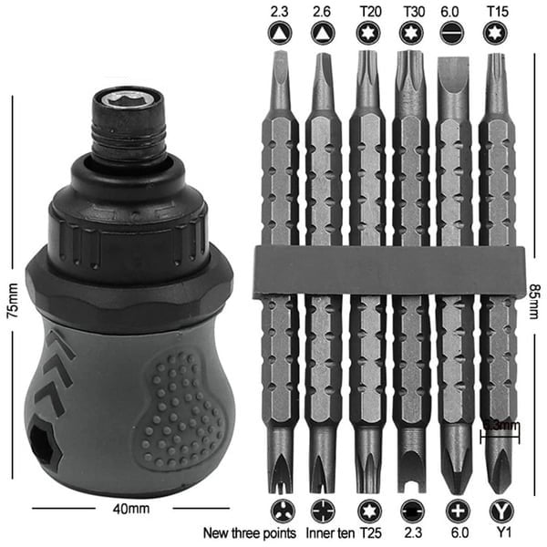 commsmarket-13 In 1 Mini Ratcheting Screwdriver Kit