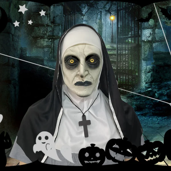 commsmarket-👻49%OFF🎃 Halloween Nun Scary Mask