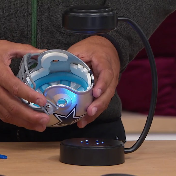 commsmarket-NFL Rotating Levitating Hover Helmet With LED Lighting & Hover Football With Bluetooth Speaker