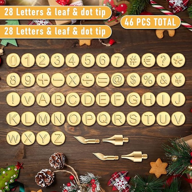 commsmarket-🎁26 Letters Copper Mold —DIY Wood Burning/Carving Set