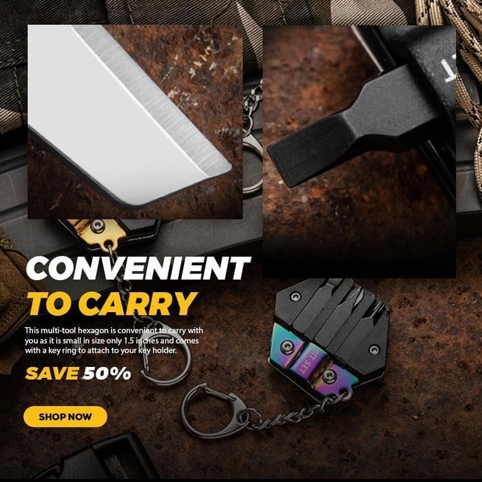 commsmarket-Multifunctional Hexagon Coin Outdoor Tool -✨Buy More Save More