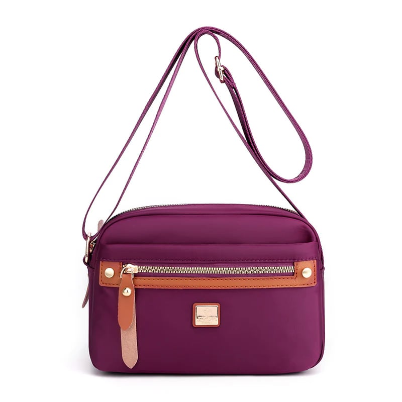 Solid Color Casual Travel Nylon Shoulder Bag