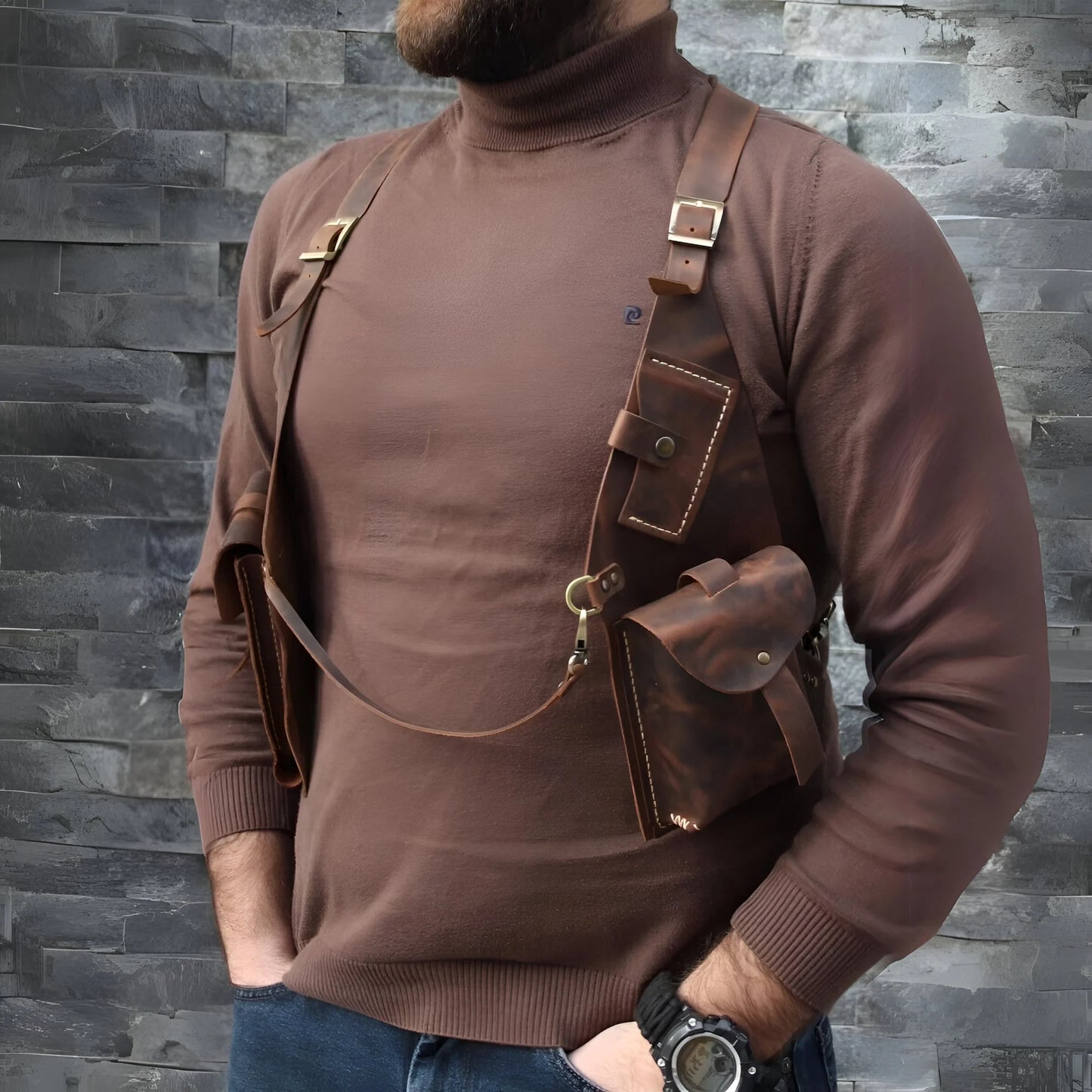 commsmarket-New Leather Anti-theft Harness (5 Color)
