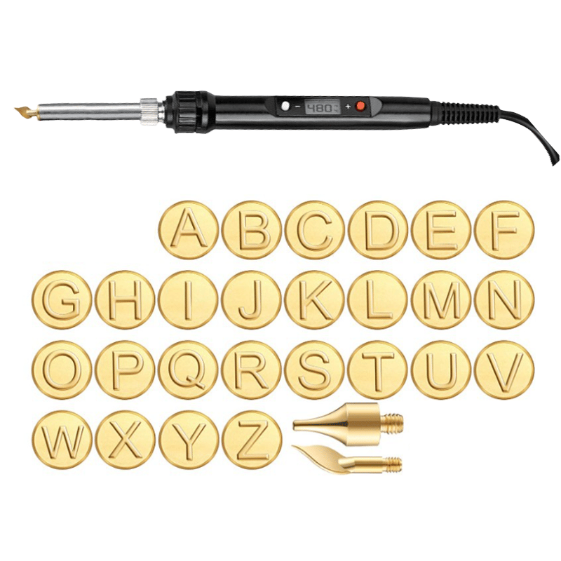 commsmarket-🎁26 Letters Copper Mold —DIY Wood Burning/Carving Set