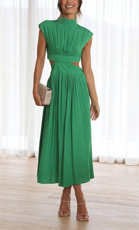 commsmarket-🔥Hot Sale 49%OFF - Cutout Waist Pocketed Vacation Midi Dress