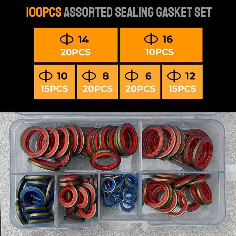 commsmarket-100pcs/ 245pcs Assorted Sealing Gasket Set