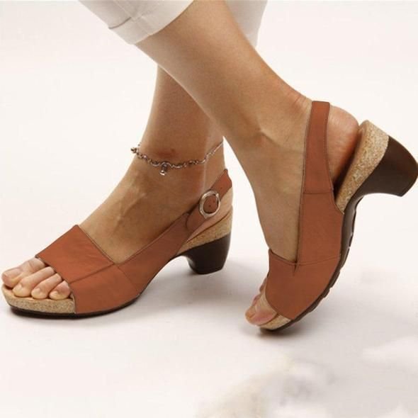 commsmarket-Comfortable Elegant Low Chunky Heel Shoes