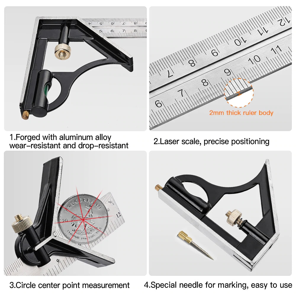 commsmarket-Multifunctional Combination of Movable Angle Ruler Set