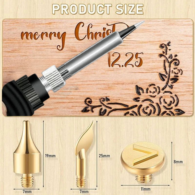 commsmarket-🎁26 Letters Copper Mold —DIY Wood Burning/Carving Set