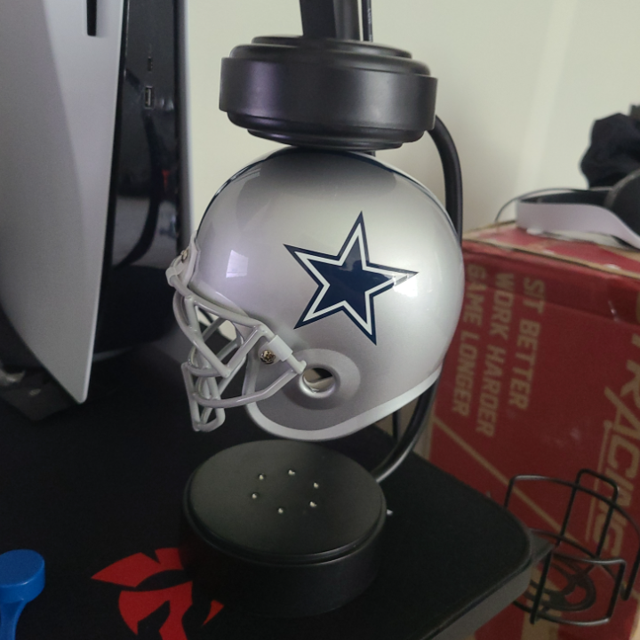 commsmarket-NFL Rotating Levitating Hover Helmet With LED Lighting & Hover Football With Bluetooth Speaker