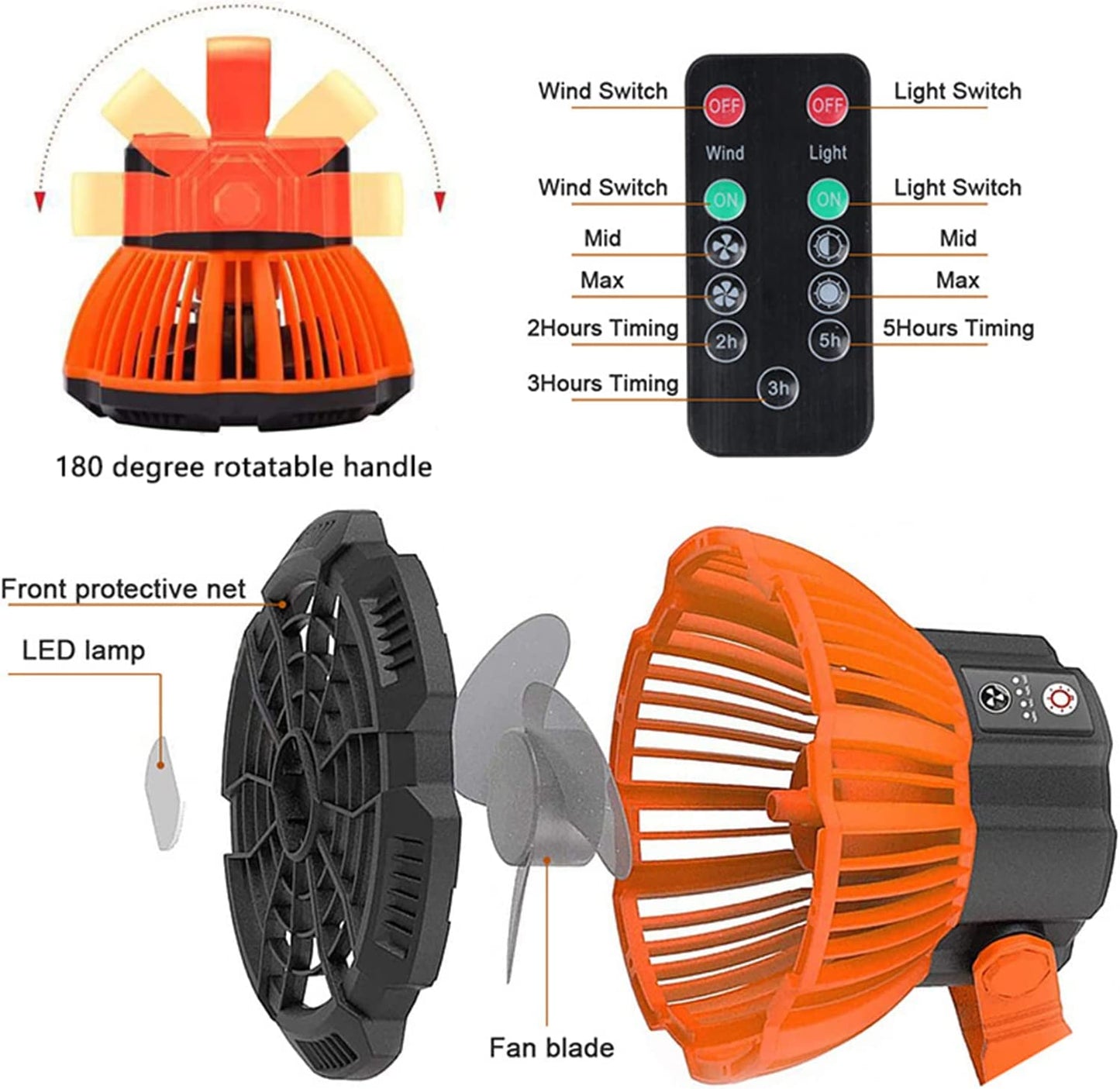 commsmarket-š„49% OFFš„Portable Camping Fan with LED Lanternš„BUY 2 Free Shipping