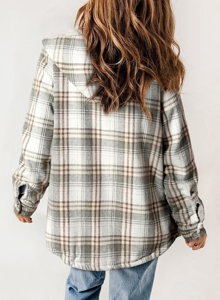 š»Plush Check Print Hooded Coat š„Buy 2 Free Shipping!!!