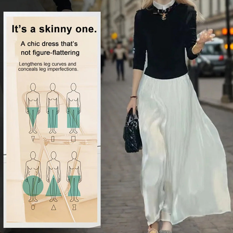 commsmarket-👗Glazed Ice Silk Floor-Length Wide-Leg Culottes