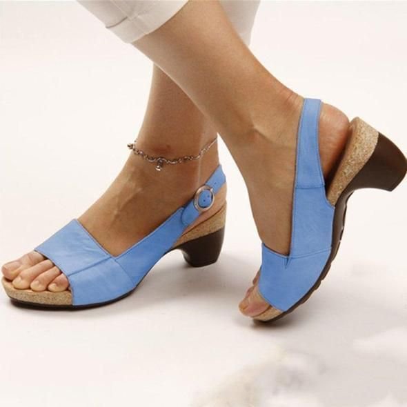 commsmarket-Comfortable Elegant Low Chunky Heel Shoes