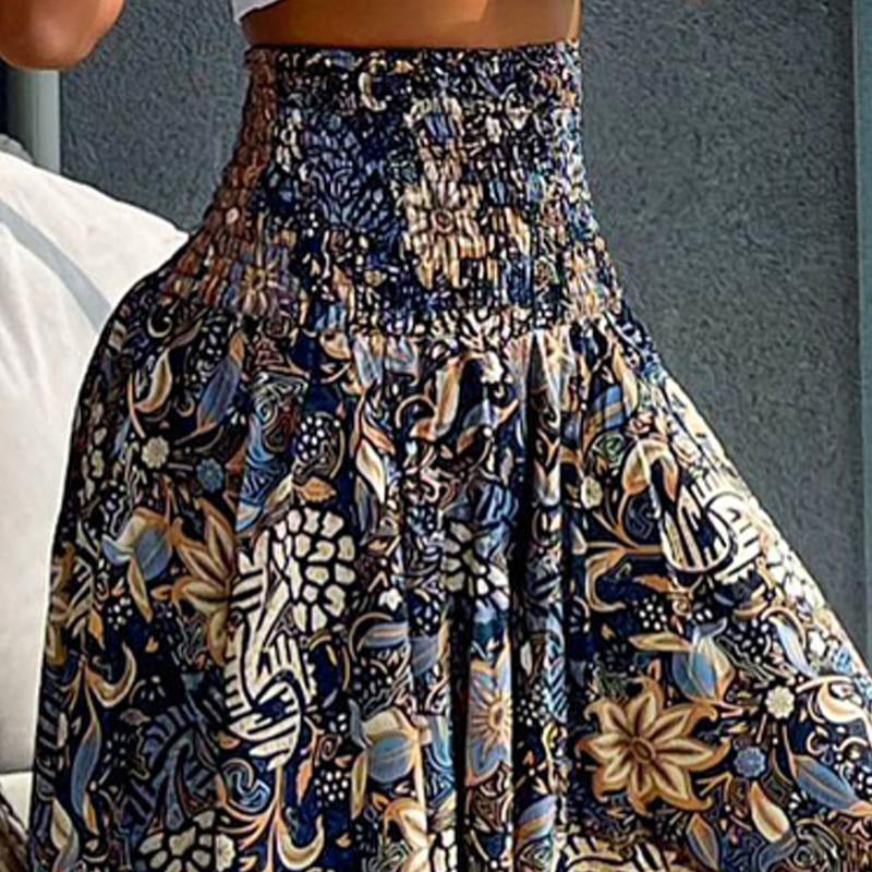 commsmarket-Women's Fashionable Floral Print High Waisted Skirt