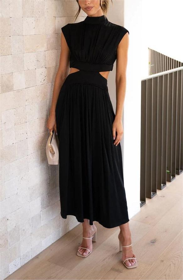 commsmarket-🔥Hot Sale 49%OFF - Cutout Waist Pocketed Vacation Midi Dress