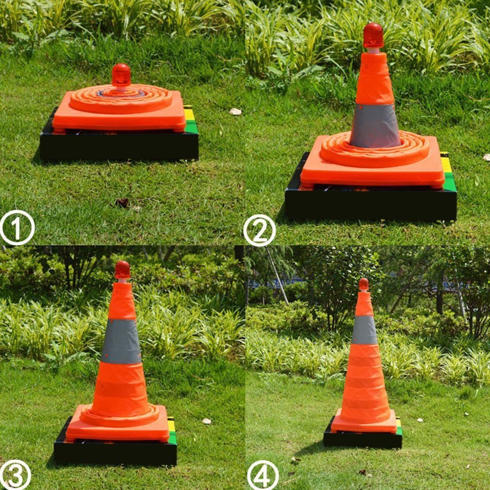 commsmarket-Foldable Traffic Reflective Safety Cone with LED Lights
