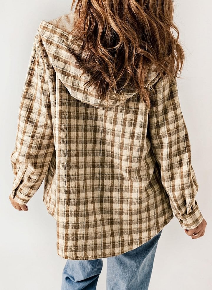 š»Plush Check Print Hooded Coat š„Buy 2 Free Shipping!!!