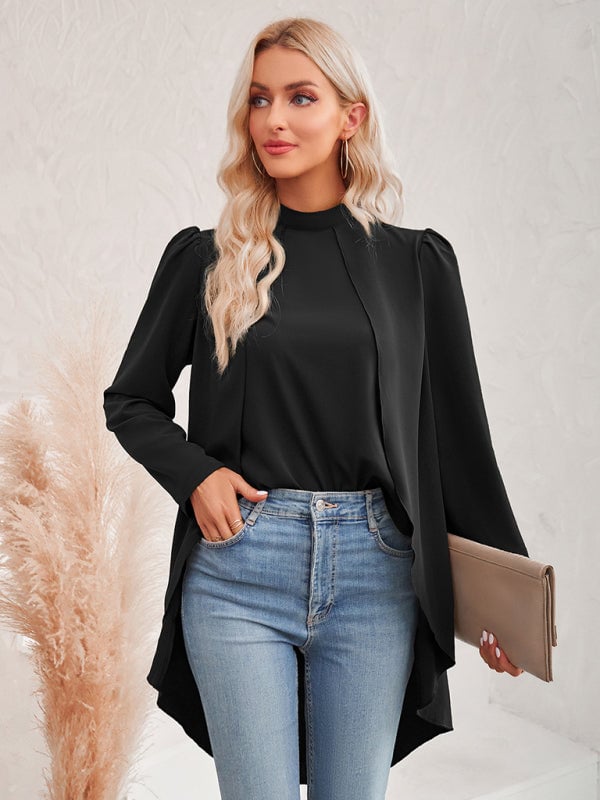 commsmarket-Women's Casual Turtleneck Fake Two Piece Shirt (BUY 2 FREE SHIPPING)
