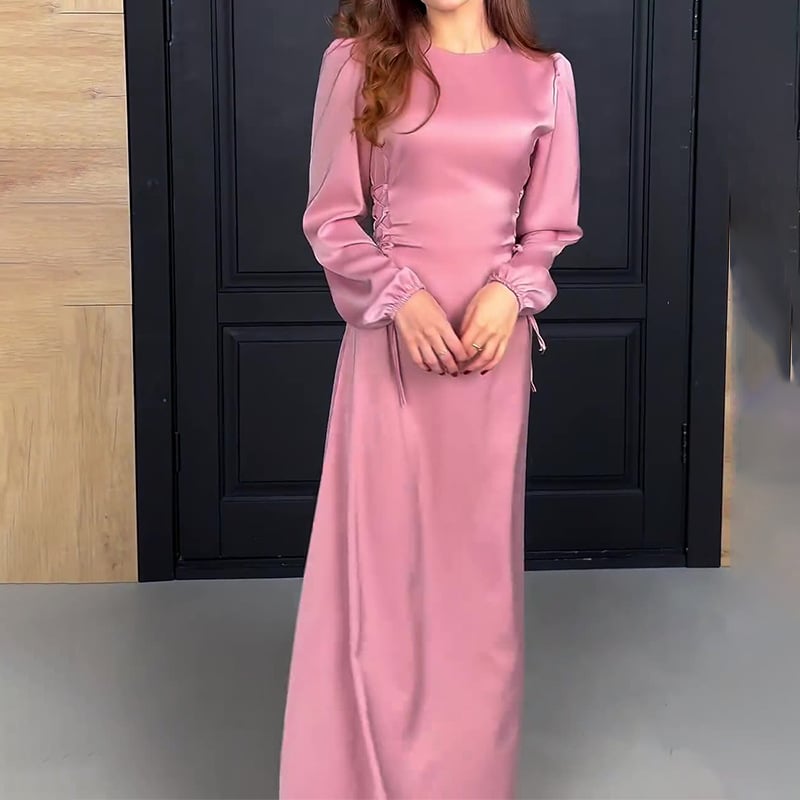 commsmarket-French Elegant Soft Elastic Cuff Long Dress