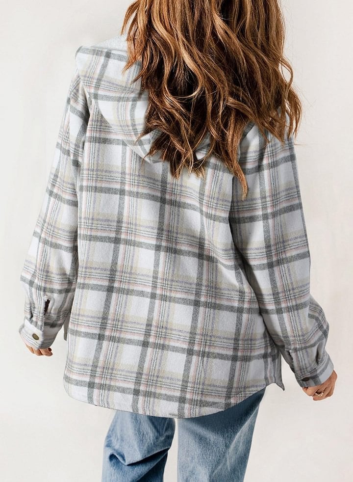 š»Plush Check Print Hooded Coat š„Buy 2 Free Shipping!!!