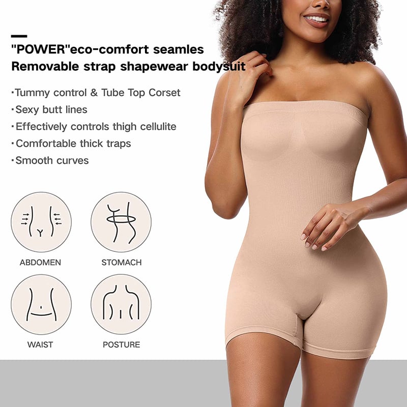 commsmarket-Bodysuit Shapewear with Removable Strap