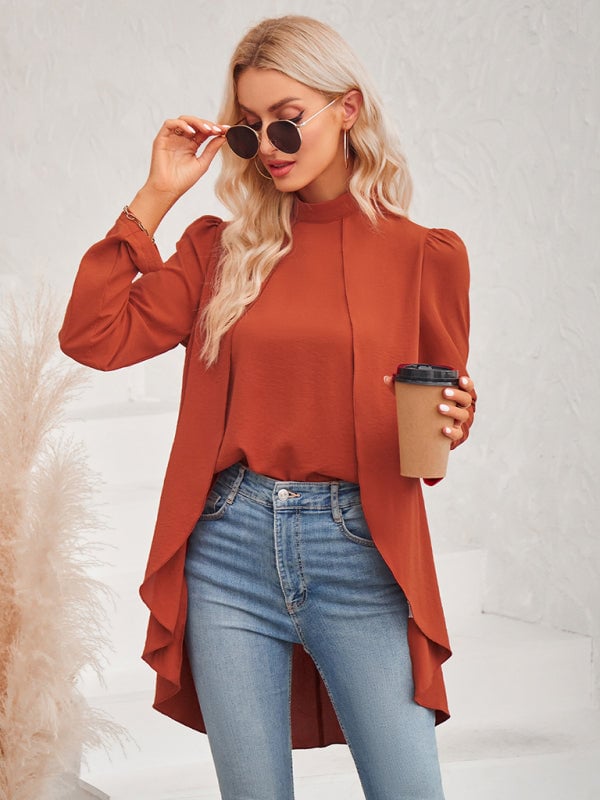 commsmarket-Women's Casual Turtleneck Fake Two Piece Shirt (BUY 2 FREE SHIPPING)