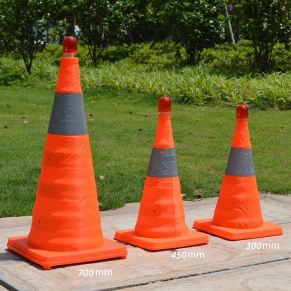 commsmarket-Foldable Traffic Reflective Safety Cone with LED Lights