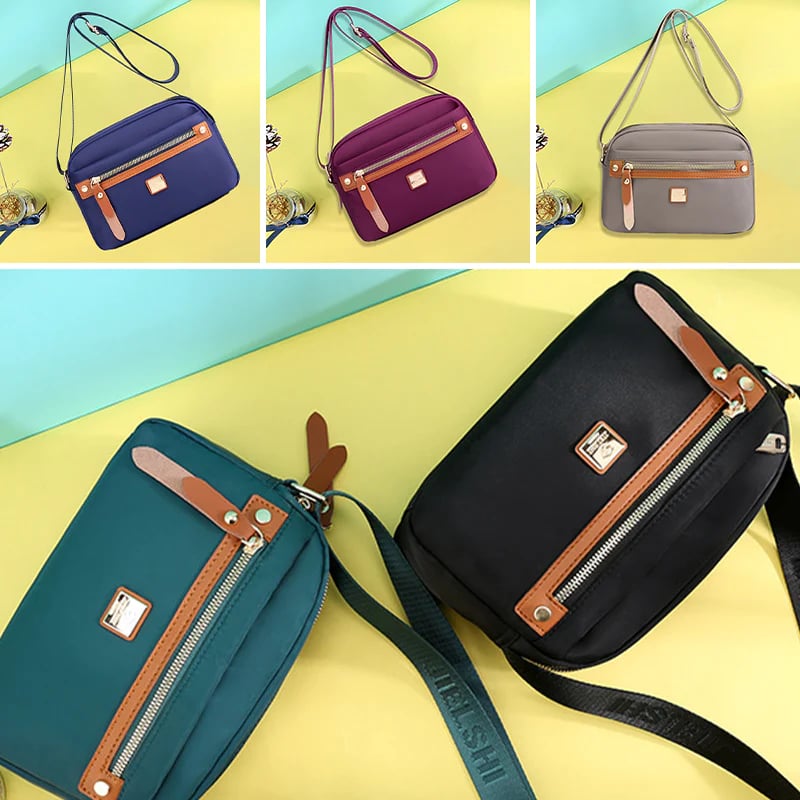Solid Color Casual Travel Nylon Shoulder Bag