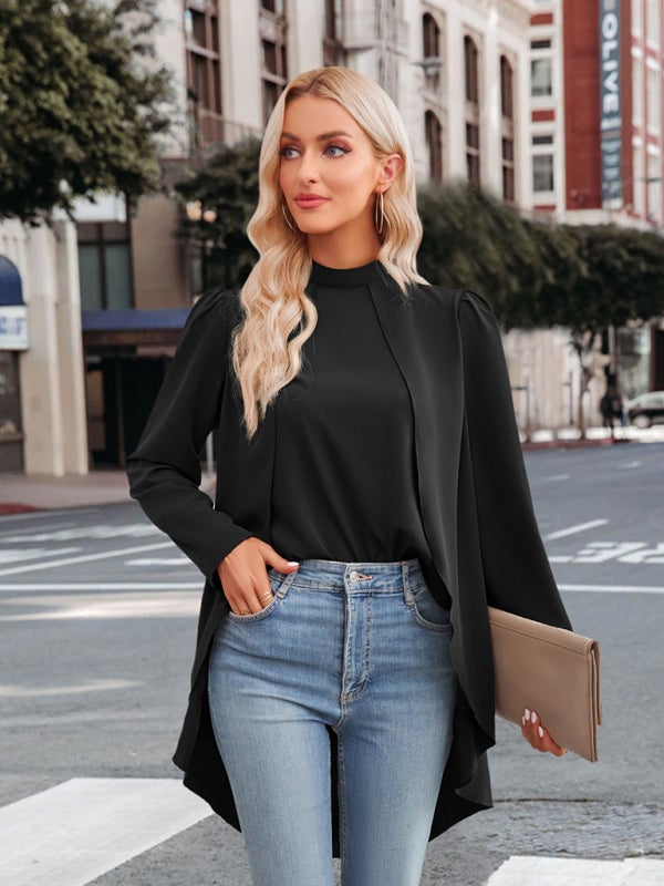 commsmarket-Women's Casual Turtleneck Fake Two Piece Shirt (BUY 2 FREE SHIPPING)