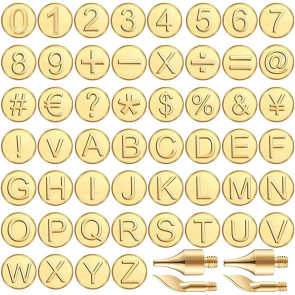 commsmarket-🎁26 Letters Copper Mold —DIY Wood Burning/Carving Set