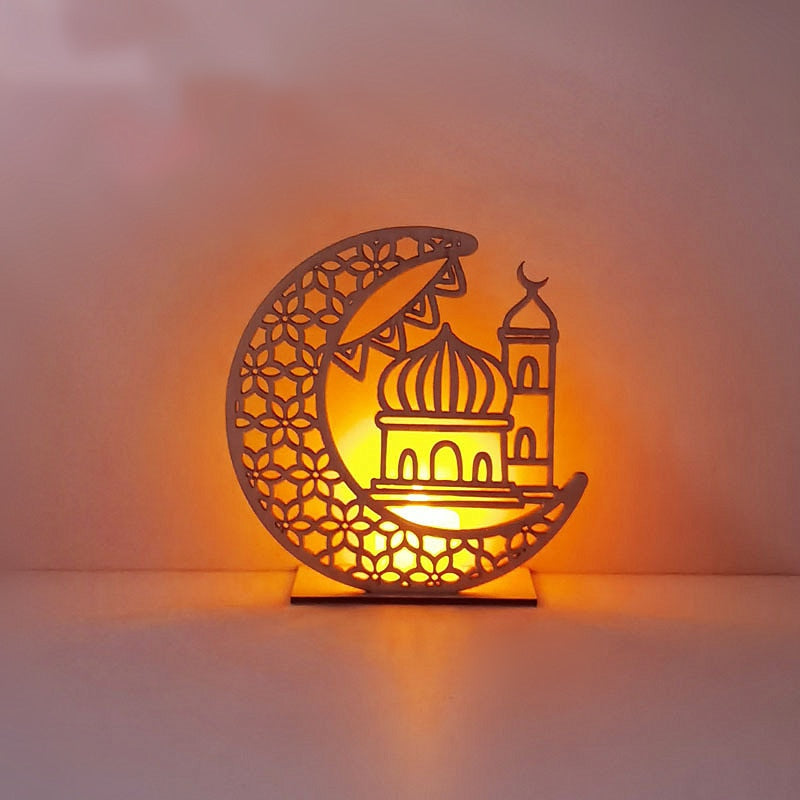 commsmarket-Ramadan Decoration Festival Wooden Moon Star